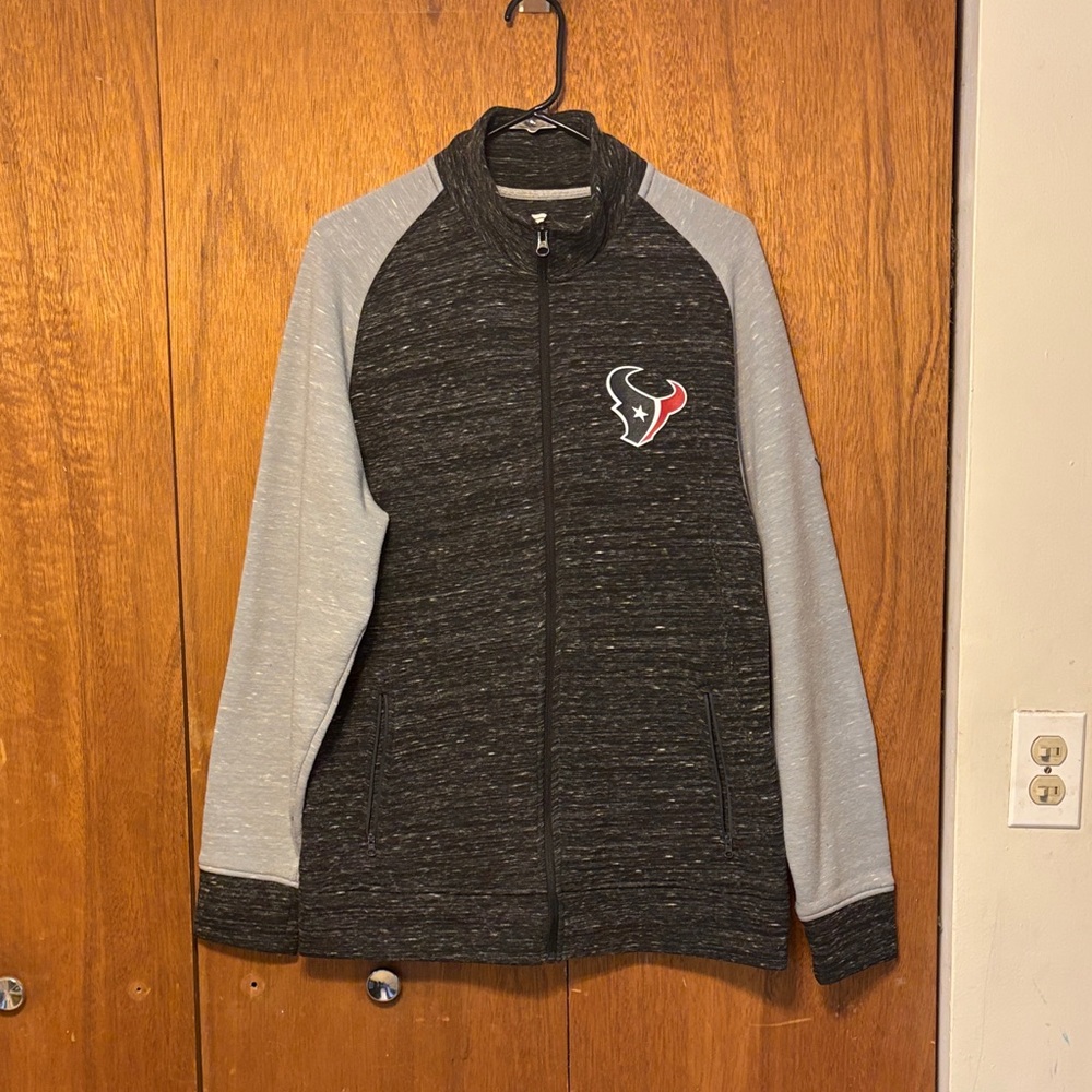 Fanatics Black & Gray Houston Texans Lightweight Full-Zip Jacket